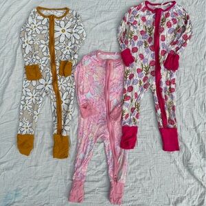 Bamboo Baby Girl Sleepers